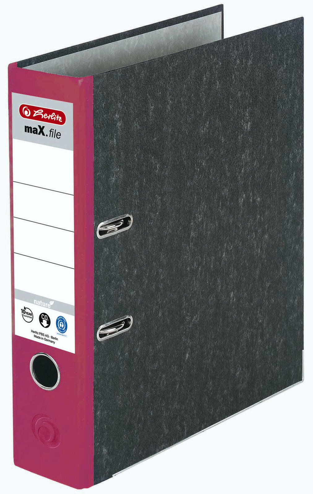 herlitz Ordner Rückenbreite 8 cm DIN A4 Karton rot marmoriert