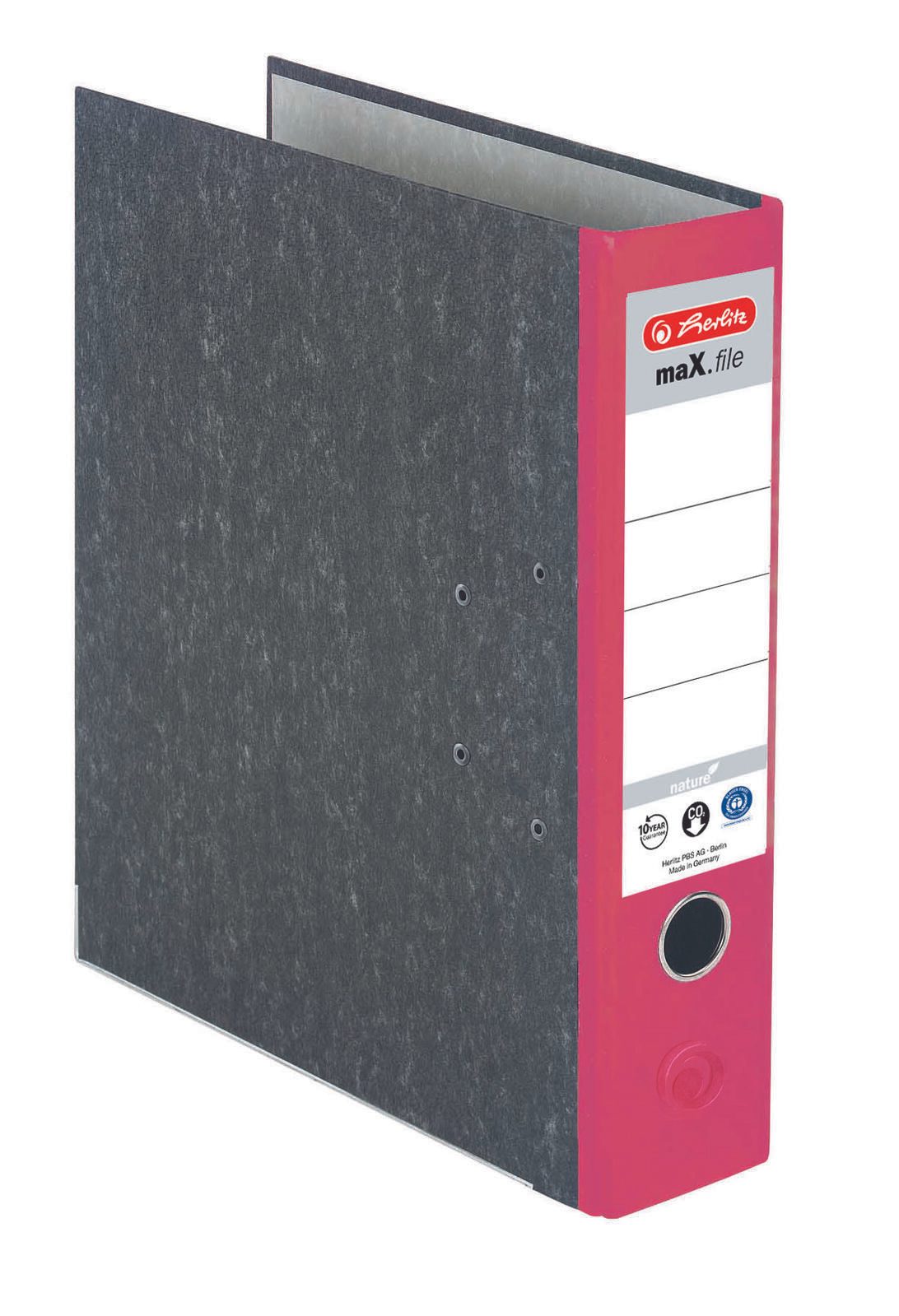 herlitz Ordner Rückenbreite 8 cm DIN A4 Karton rot marmoriert