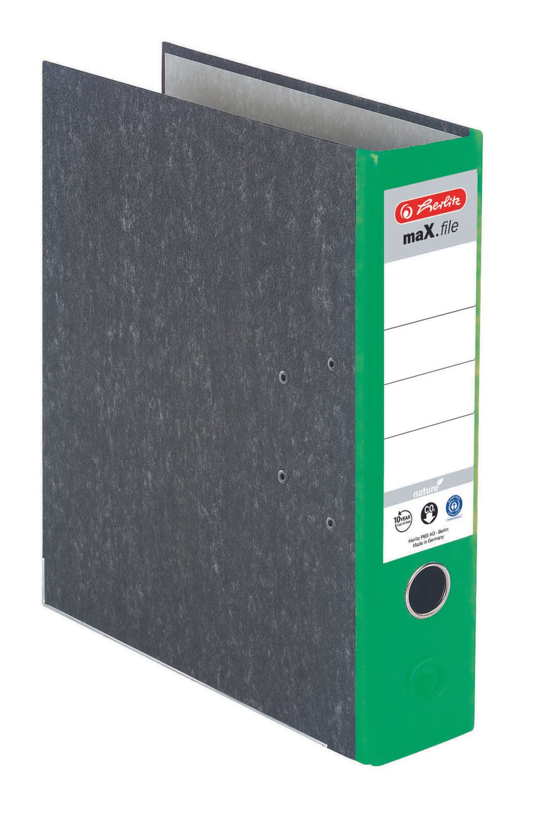 herlitz Ordner Rückenbreite 8 cm DIN A4 Karton blau marmoriert