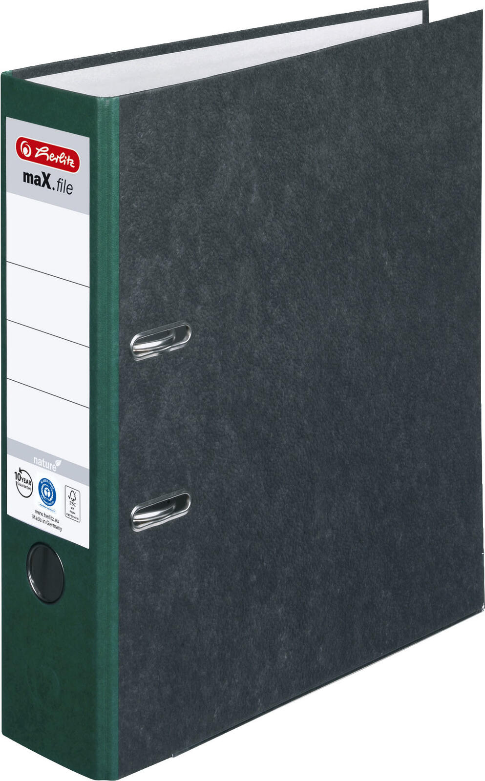 herlitz Ordner Rückenbreite 8 cm DIN A4 Karton grün marmoriert