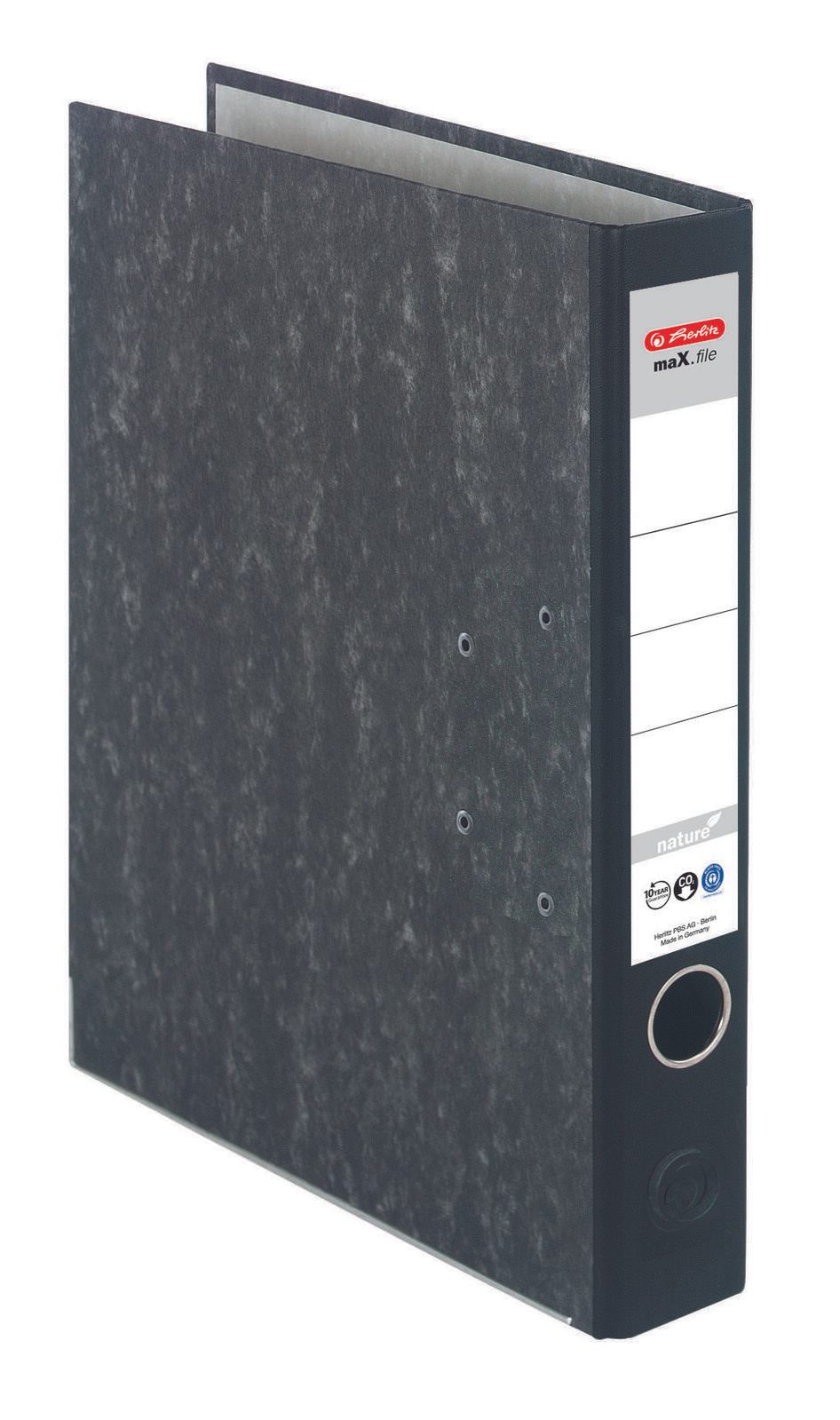 herlitz Ordner Rückenbreite 5 cm DIN A4 Karton schwarz marmoriert