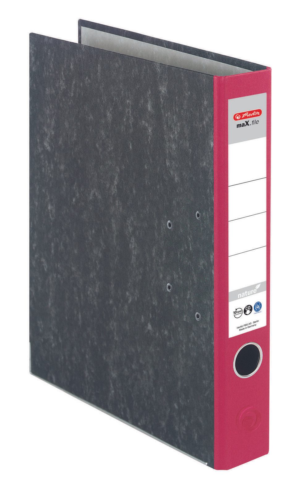 herlitz Ordner Rückenbreite 5 cm DIN A4 Karton rot marmoriert