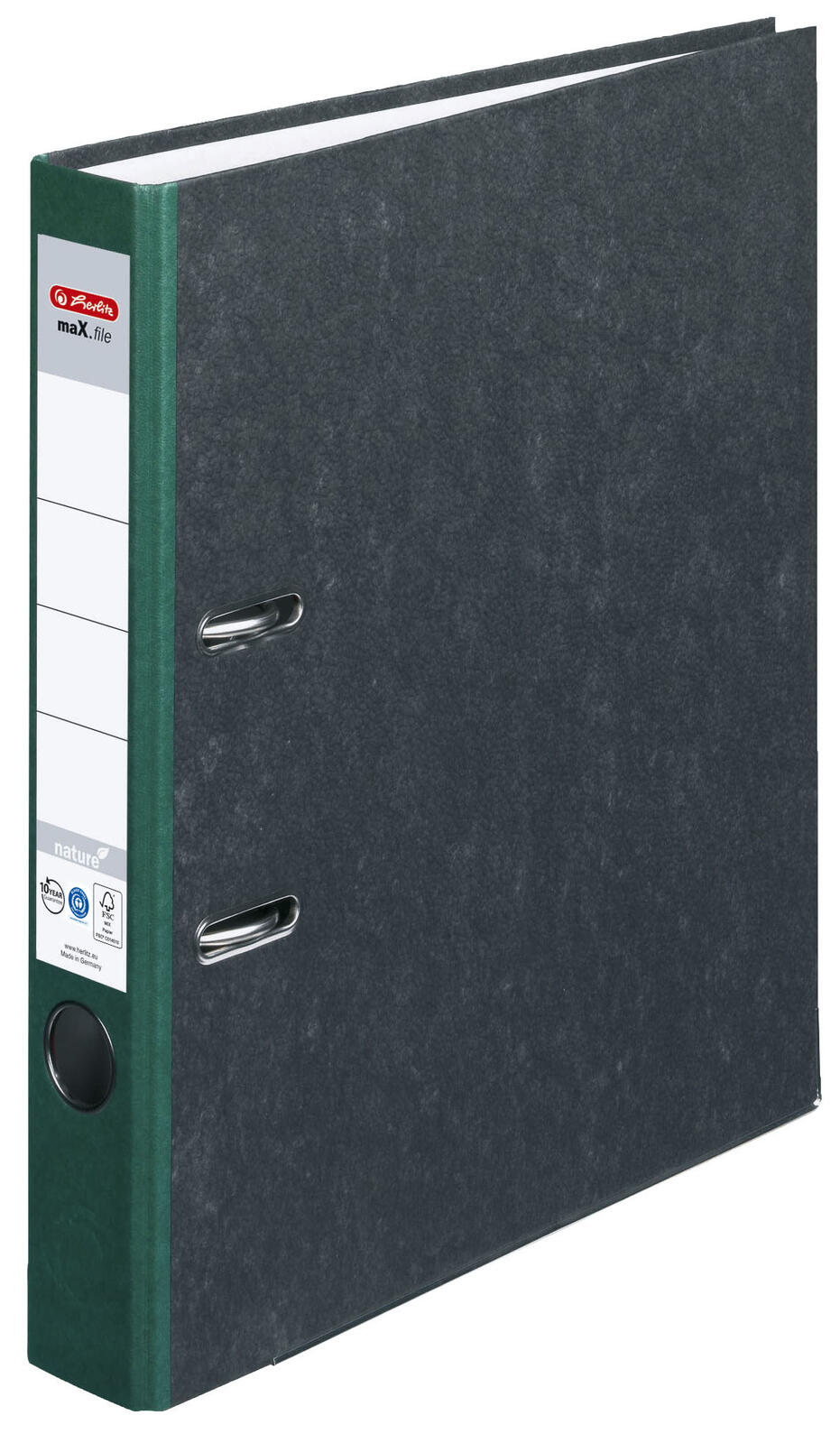 herlitz Ordner Rückenbreite 5 cm DIN A4 Karton grün marmoriert