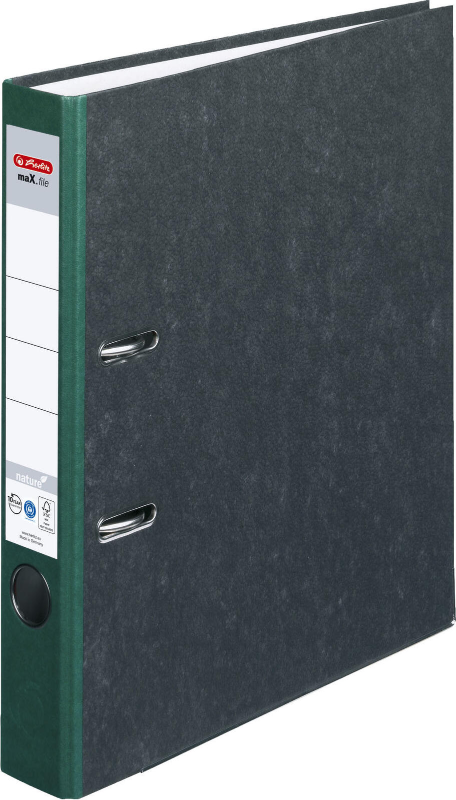 herlitz Ordner Rückenbreite 5 cm DIN A4 Karton grün marmoriert