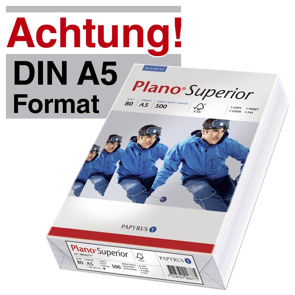 Plano Kopierpapier DIN A5 80 g/m²