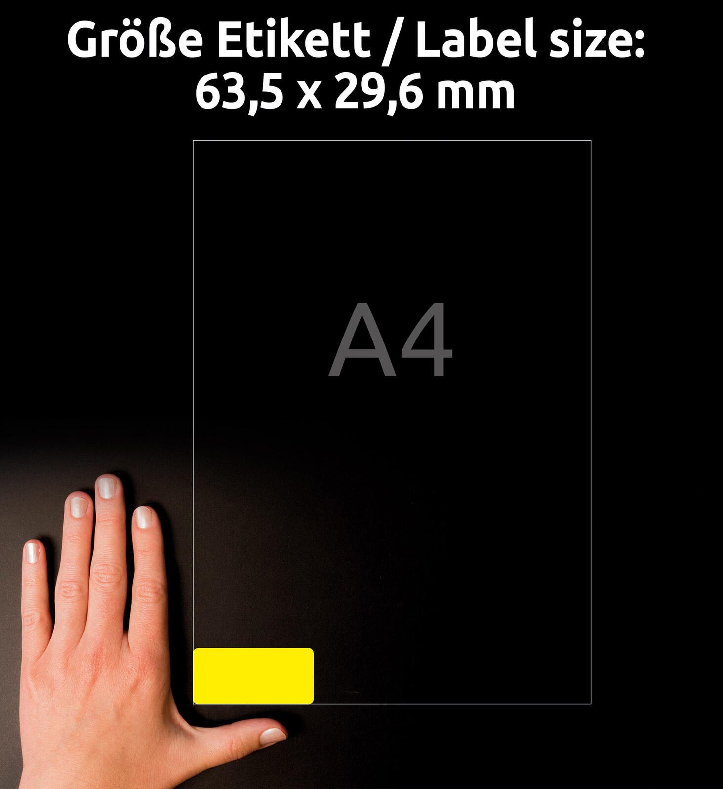 AVERY Zweckform Etiketten L6004-25 gelb 63,5 x 29,6 mm