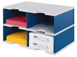 styro Styrodoc Jumbo Grundeinheit Sortierstation DIN C4 4 -Fach grau/blau