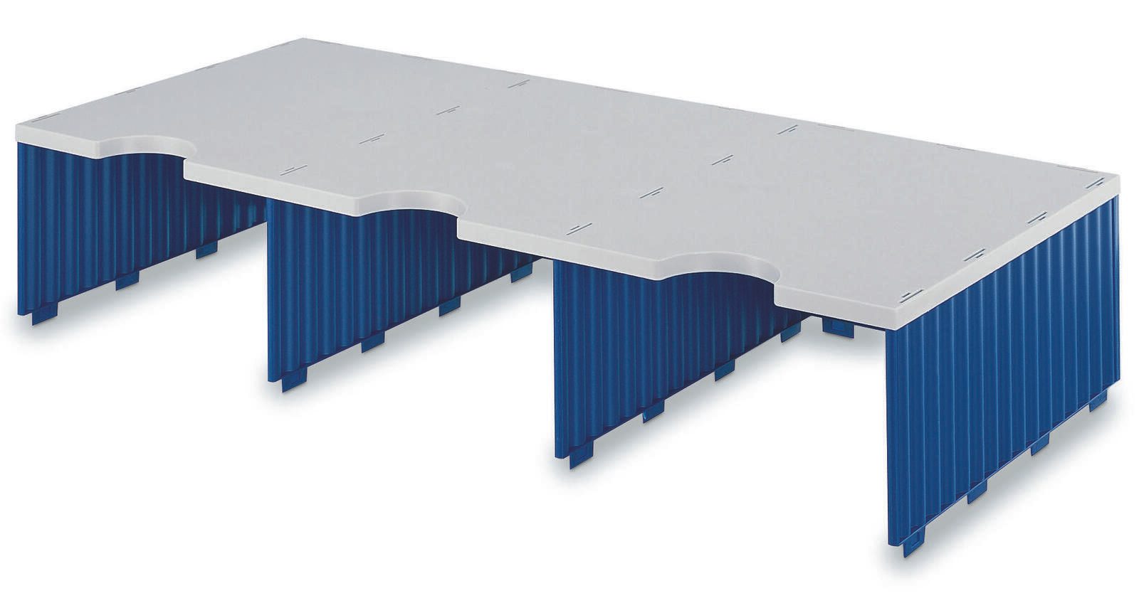 styro Styrodoc Jumbo Aufbaueinheit Sortierstation DIN C4 3 -Fach grau/blau