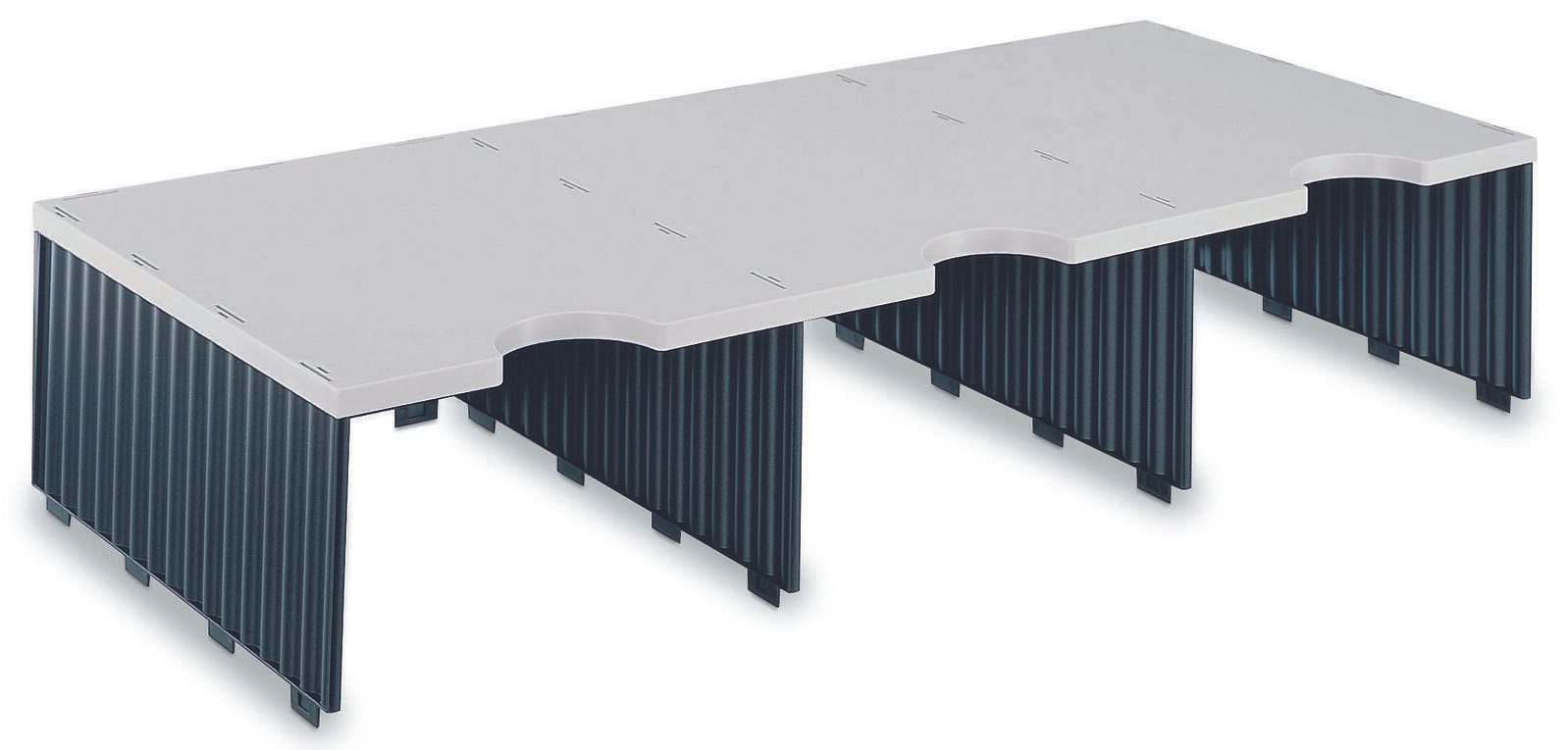 styro Styrodoc Jumbo Aufbaueinheit Sortierstation DIN C4 3 -Fach grau/schwarz