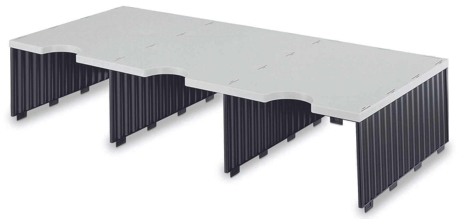 styro Styrodoc Jumbo Aufbaueinheit Sortierstation DIN C4 3 -Fach grau/schwarz