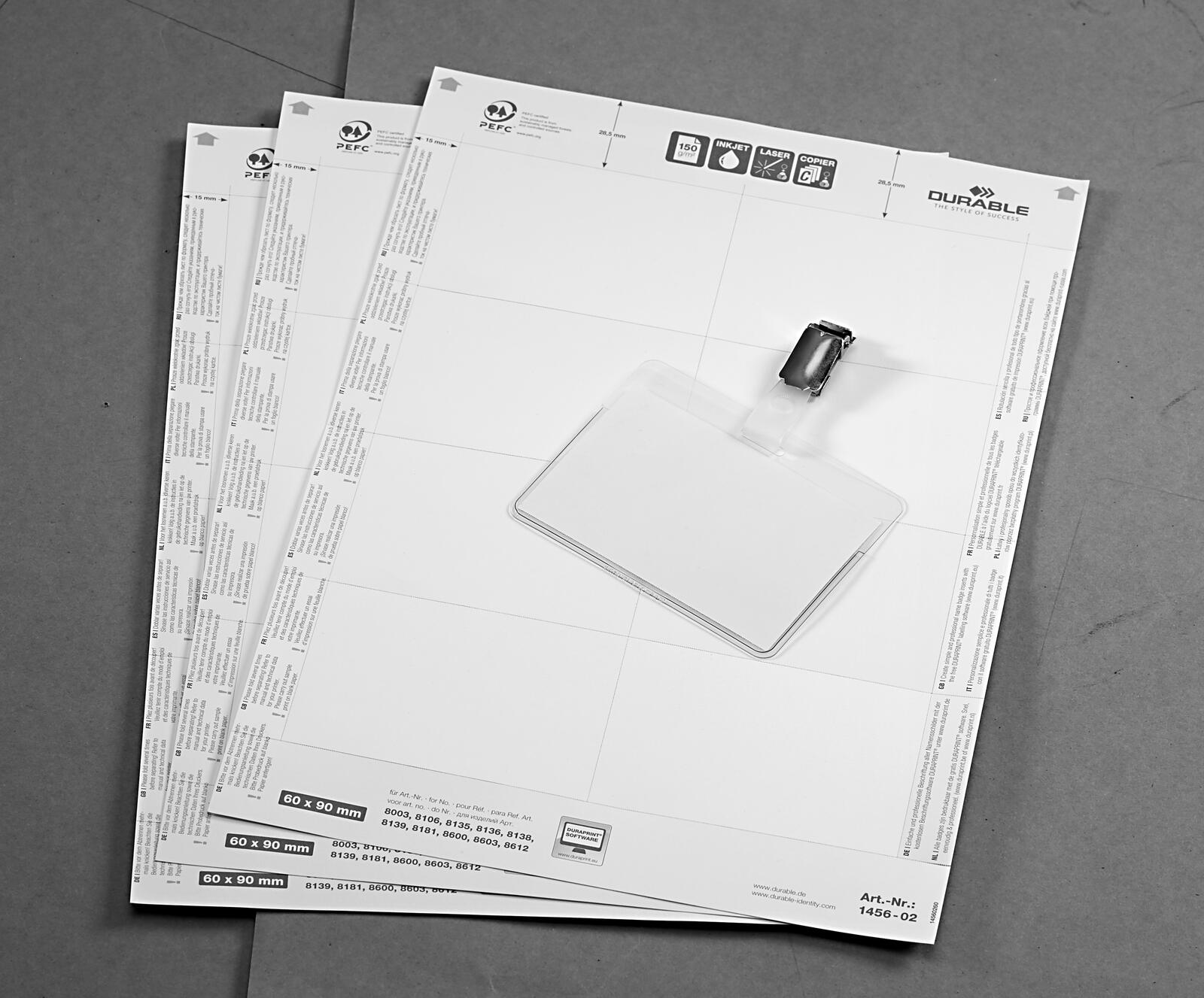 DURABLE Namensschilder transparent 9 cm x 6 cm