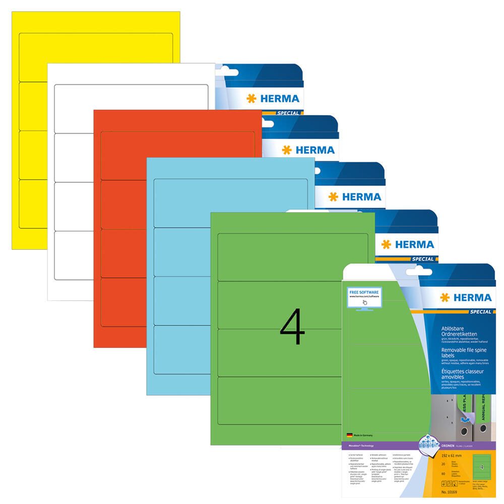 HERMA Ordneretiketten 61,0 x 192,0 mm weiß