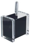 WEDO Acryl Exklusiv Stiftehalter 9,4 x 6,5 x 9,4 cm glasklar/schwarz