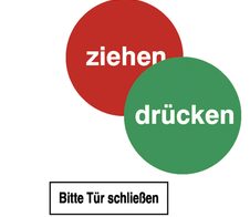 SafetyMarking® Hinweisaufkleber Drücken + Ziehen 10 cm
