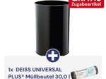 1x DURABLE Papierkorb 30,0 l schwarz + 1x DEISS UNIVERSAL PLUS® Müllbeutel 30,0 l gratis