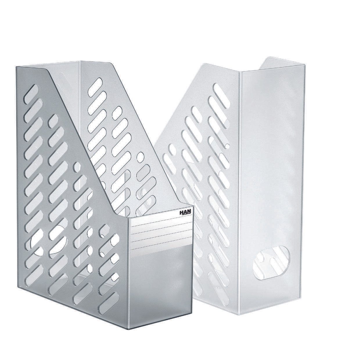 HAN Stehsammler Klassik XXL antistatischer, schwermetallfreier Kunststoff grau-transparent , DIN C4