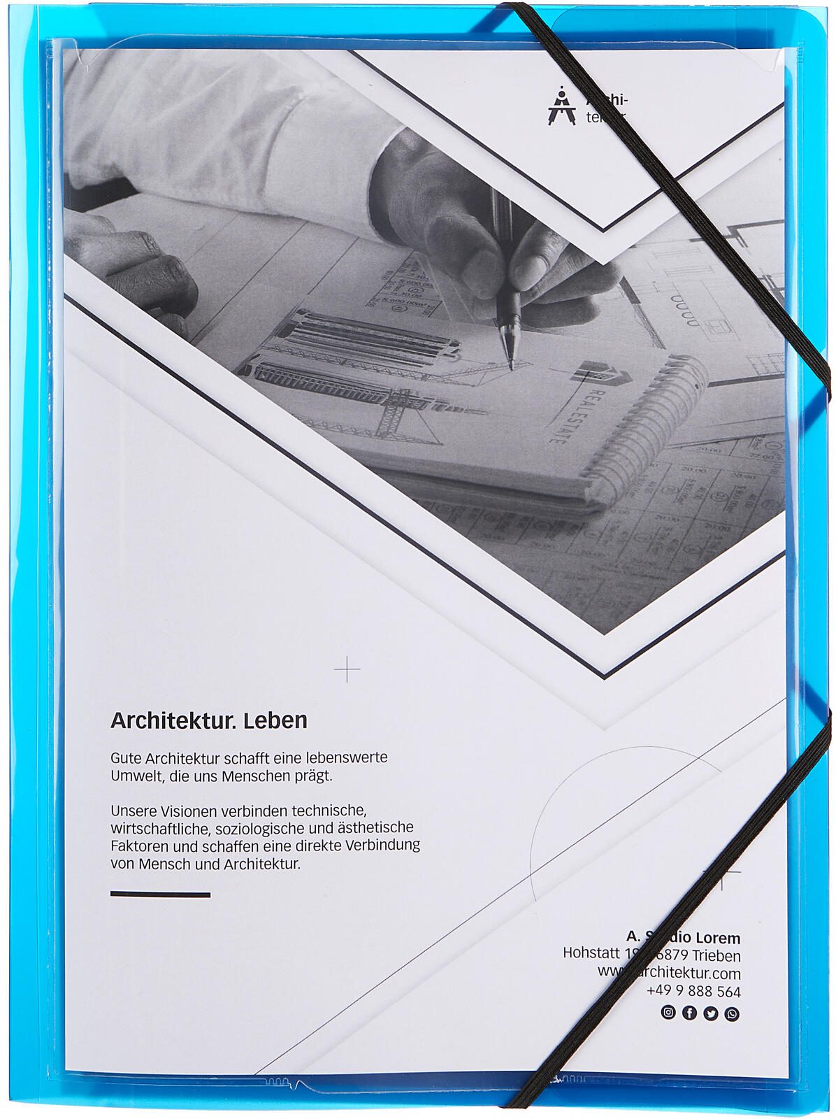 OXFORD Eckspanner Polyvision DIN A4 blau