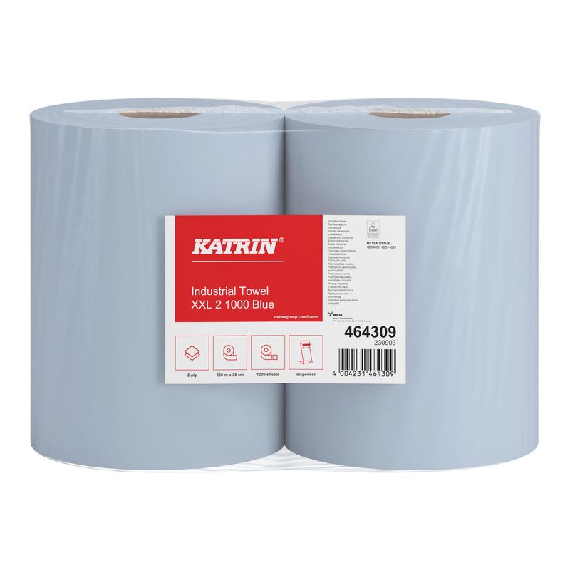 Rouleaux de nettoyage KATRIN® 2 couches bleu 1 pack = 2 rouleaux