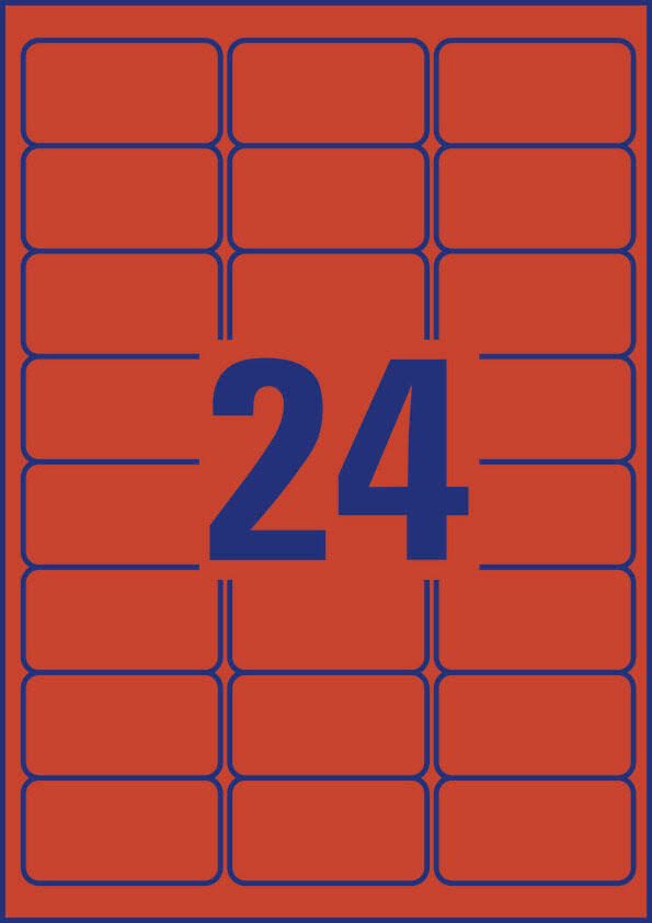 AVERY Zweckform Etiketten L6034-20 rot 63,5 x 33,9 mm