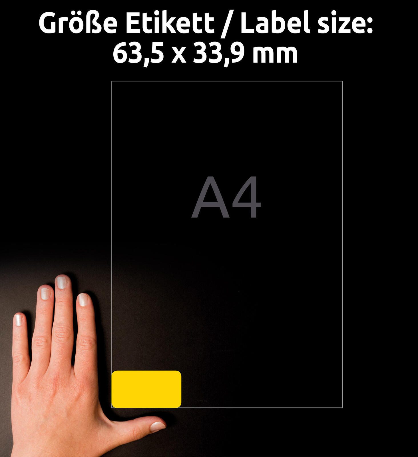 AVERY Zweckform Etiketten L6035-20 gelb 63,5 x 33,9 mm