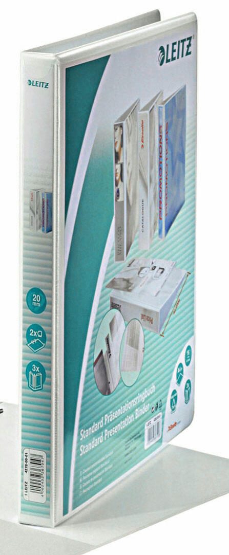 LEITZ Präsentationsringbücher 2-Ringe DIN A4 2.9 cm weiß