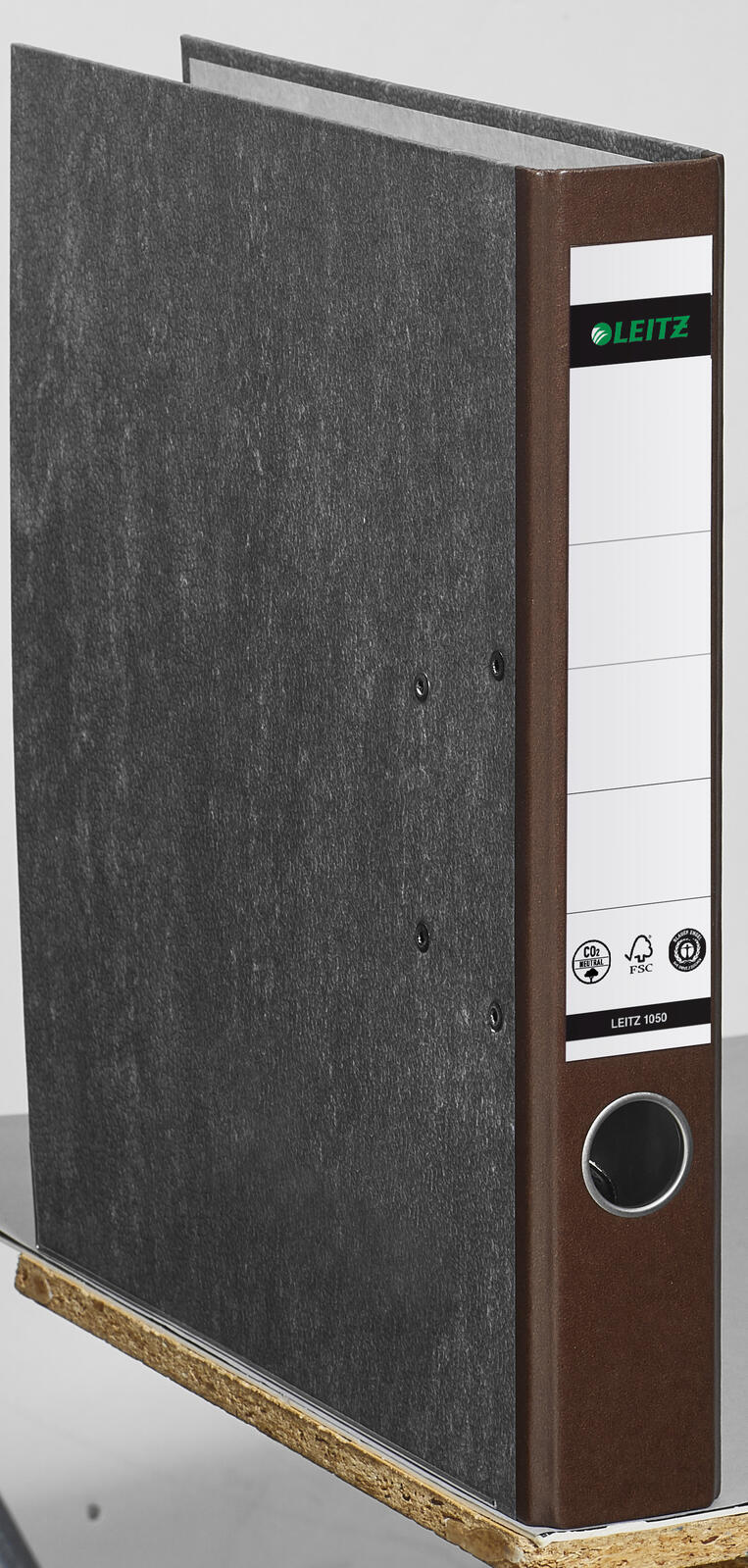 LEITZ Ordner Rückenbreite 5.2 cm DIN A4 Karton braun marmoriert