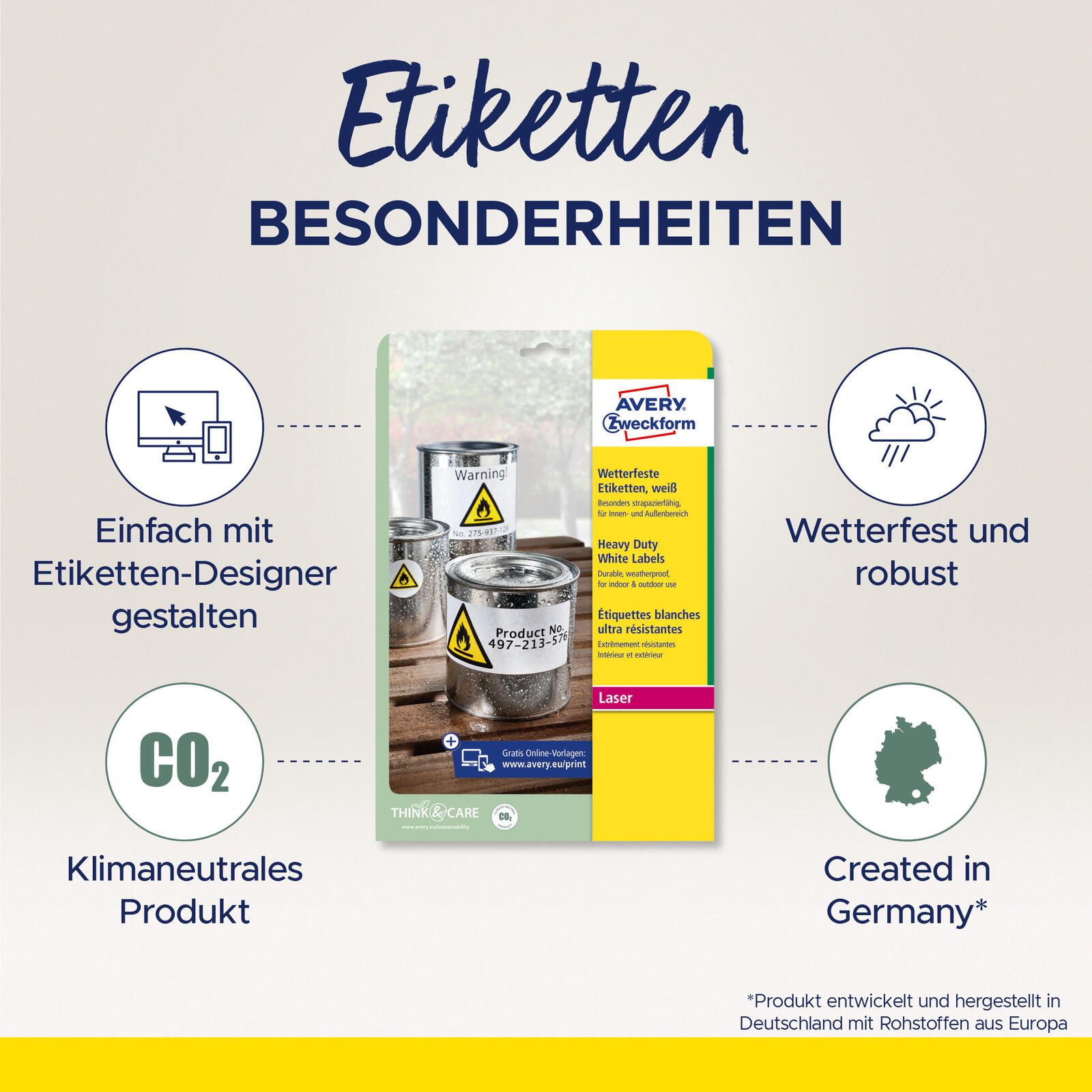 AVERY Zweckform wetterfeste Folienetiketten 99,1 x 139,0 mm
