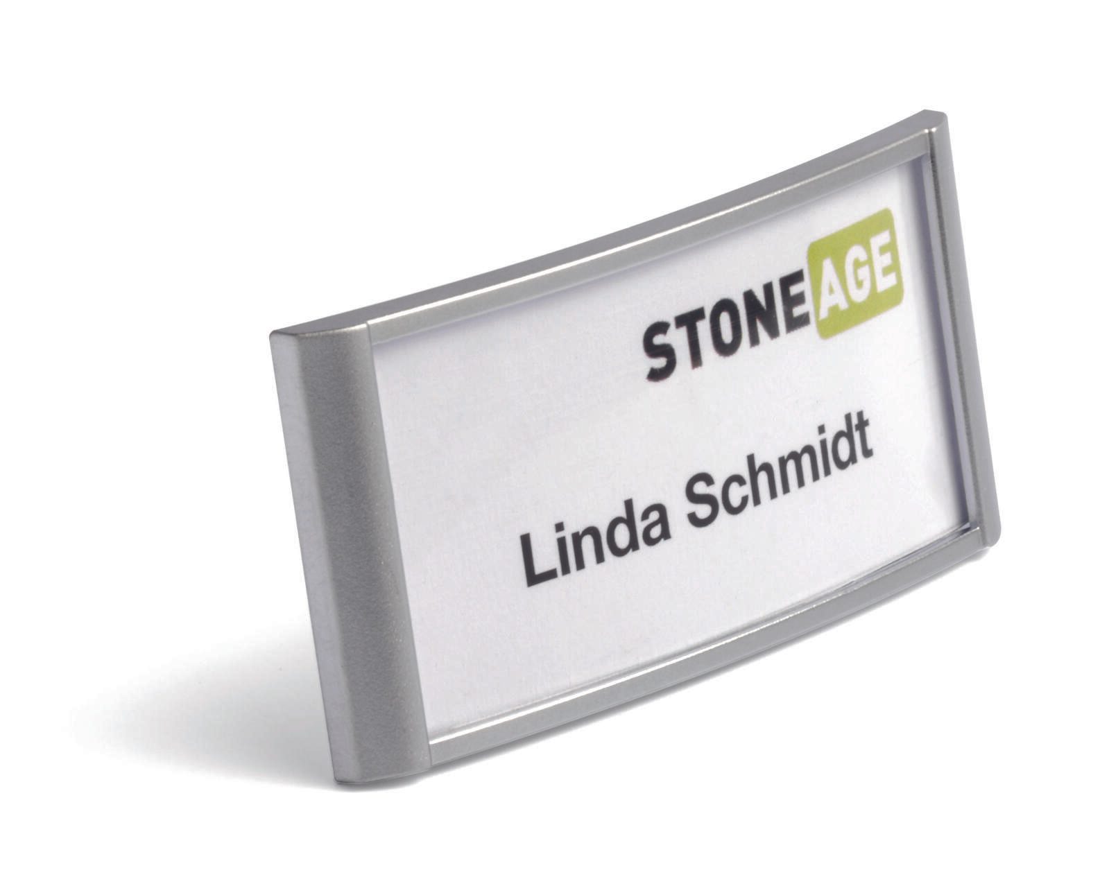 DURABLE Badge Classic Namensschilder silber 7.4 cm x 3.4 cm