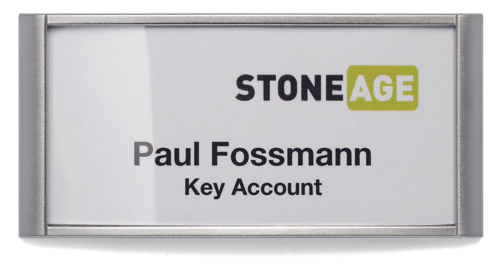 DURABLE Badge Classic Namensschilder silber 7.4 cm x 3.4 cm