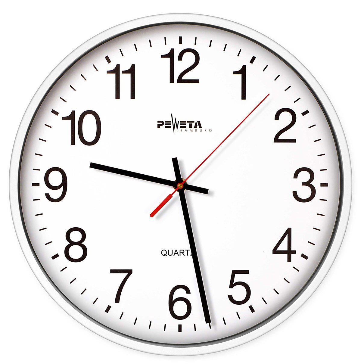 PEWETA Wanduhr Ø 25 cm weiß