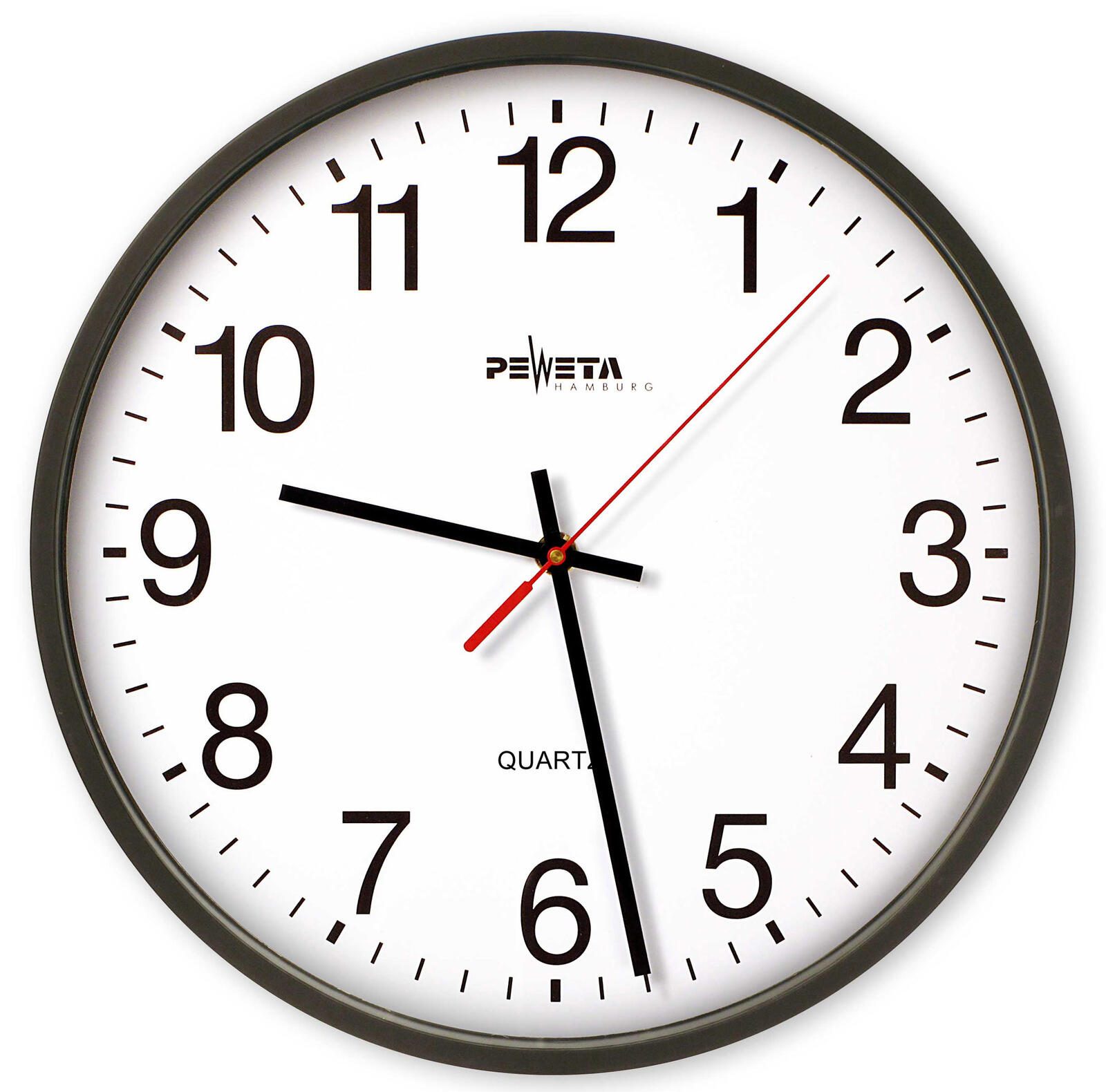PEWETA Wanduhr Ø 25 cm schwarz