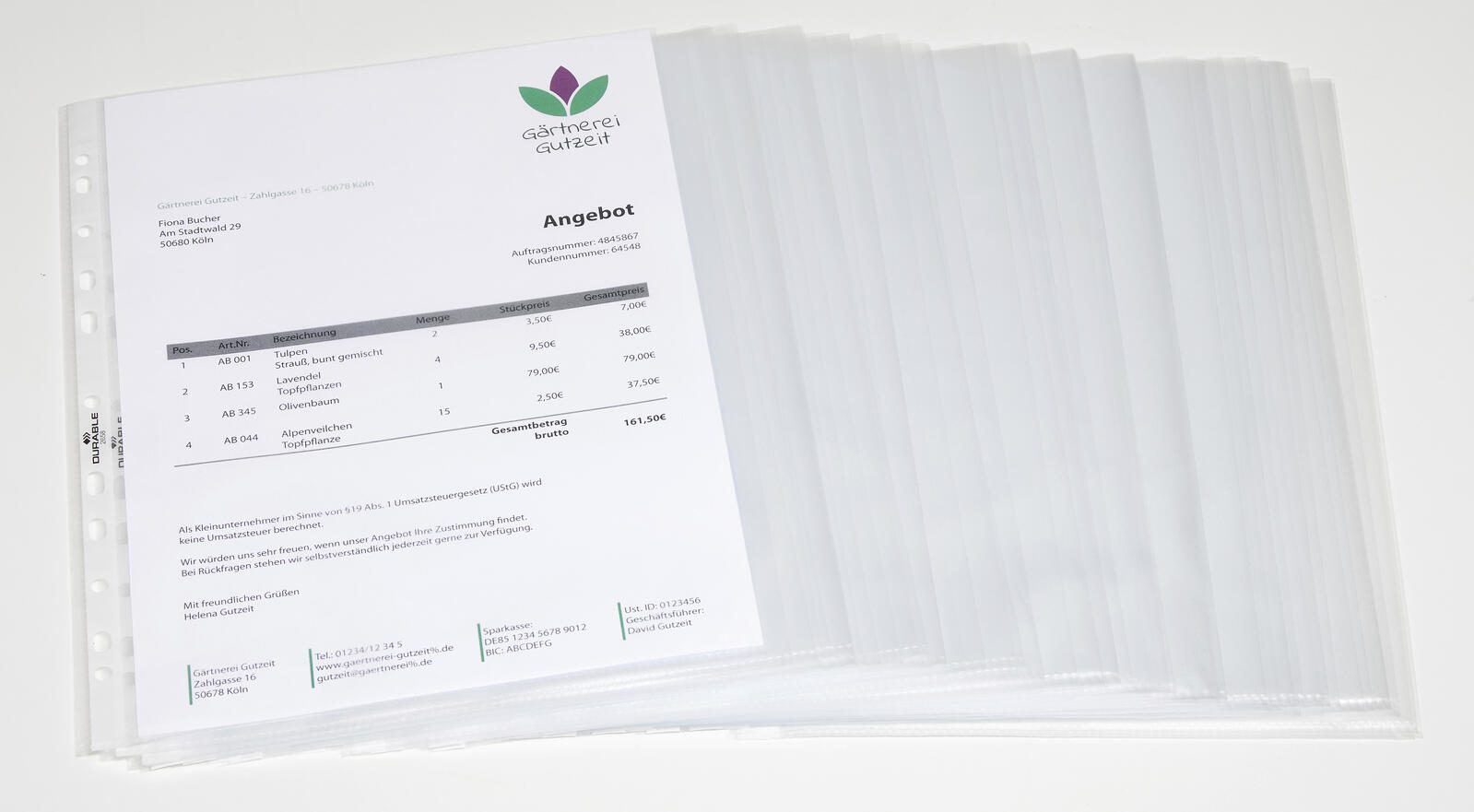 DURABLE Prospekthüllen DIN A4 0.06 mm transparent