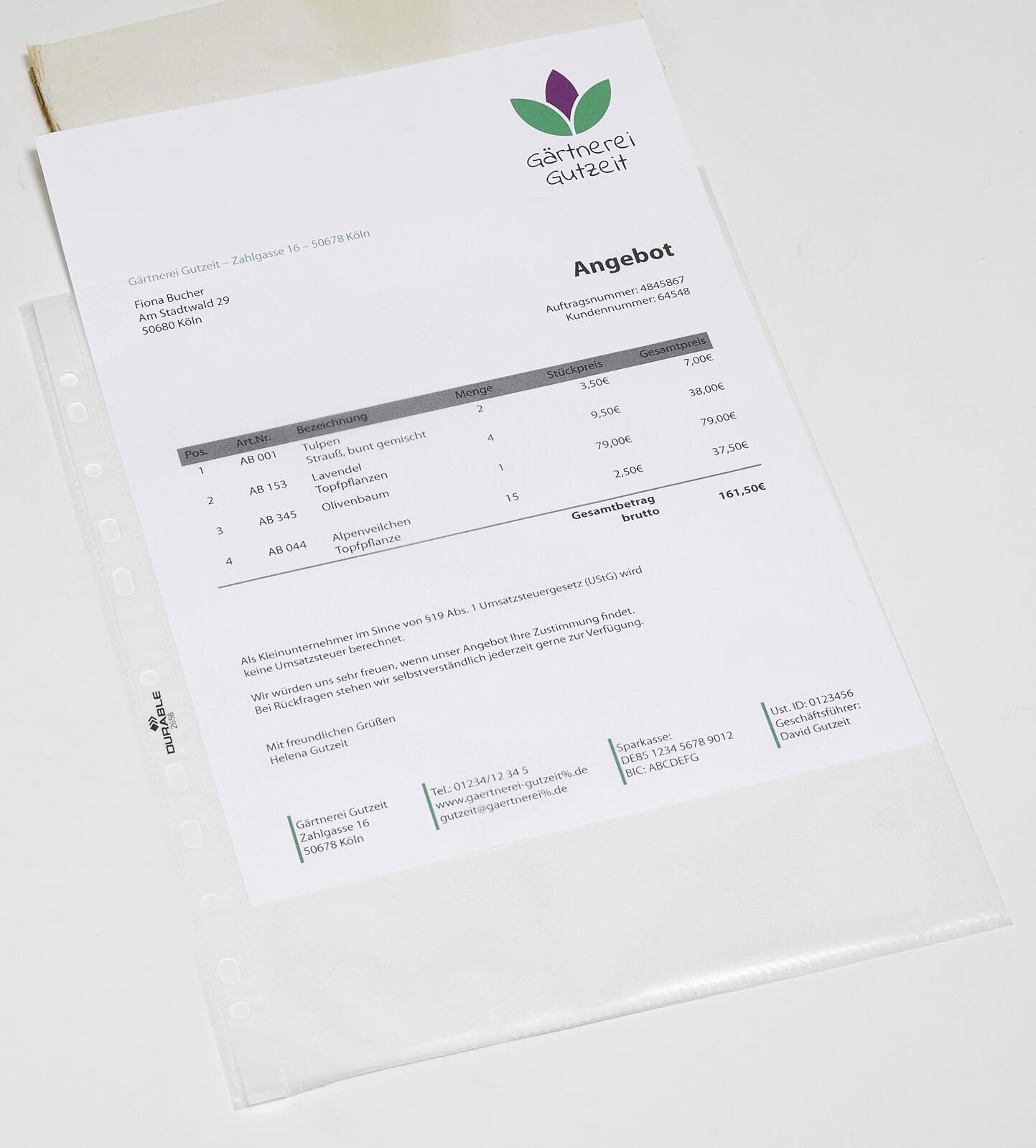 DURABLE Prospekthüllen DIN A4 0.06 mm transparent