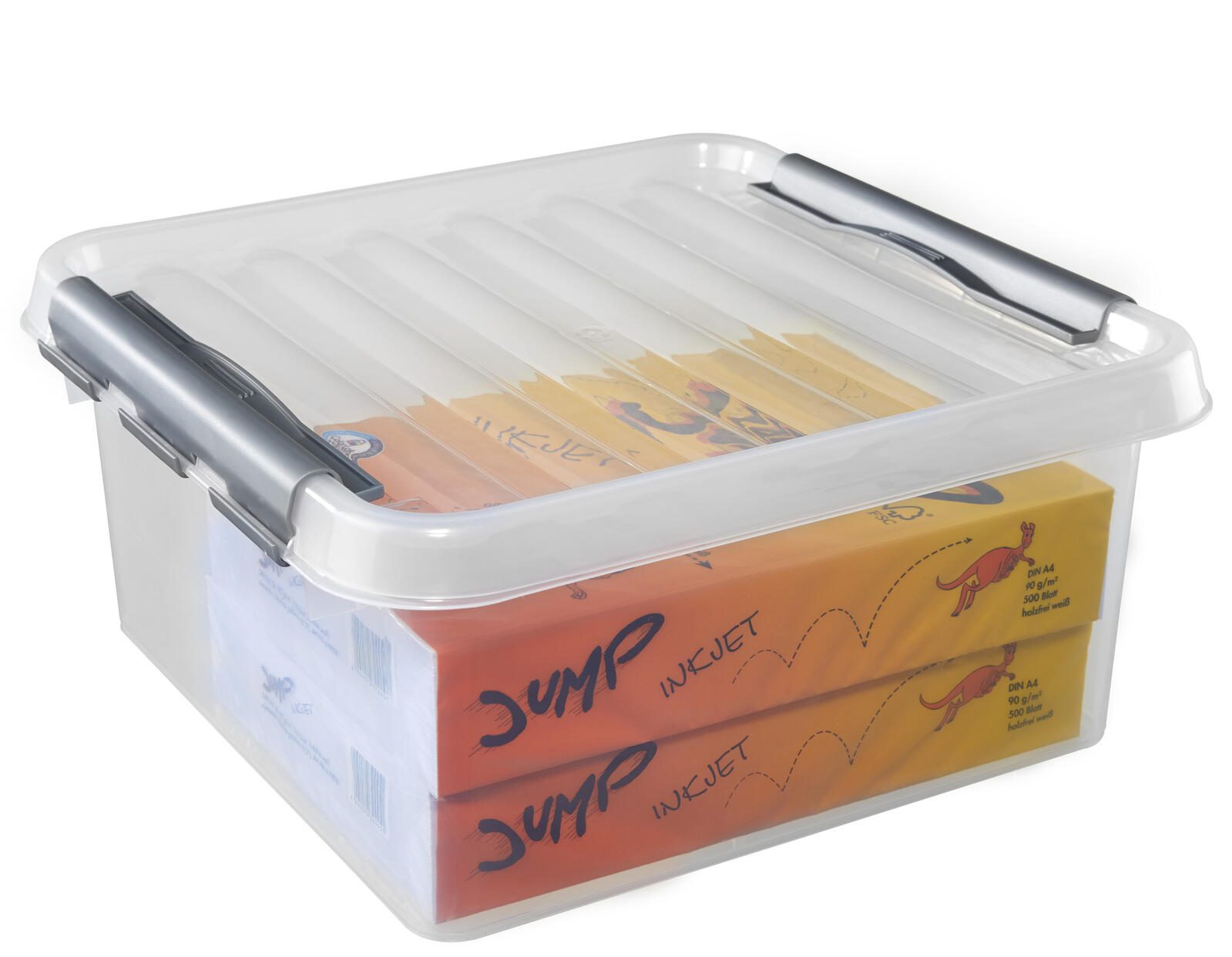 sunware® Aufbewahrungsbox Q-line 18,0 l - 40,0 x 40,0 x 18,0 cm transparent