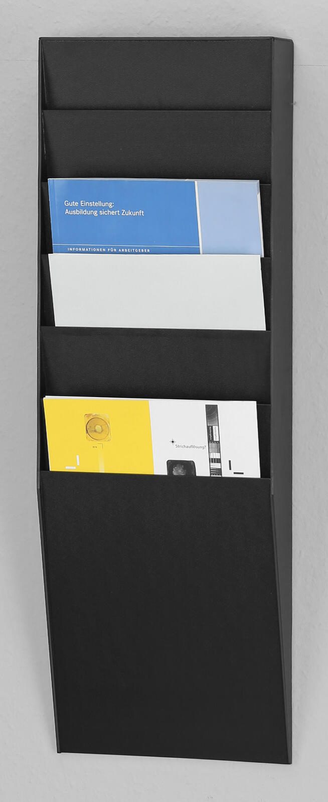 PAPERFLOW Wandprospekthalter DIN A4 6-Fach schwarz