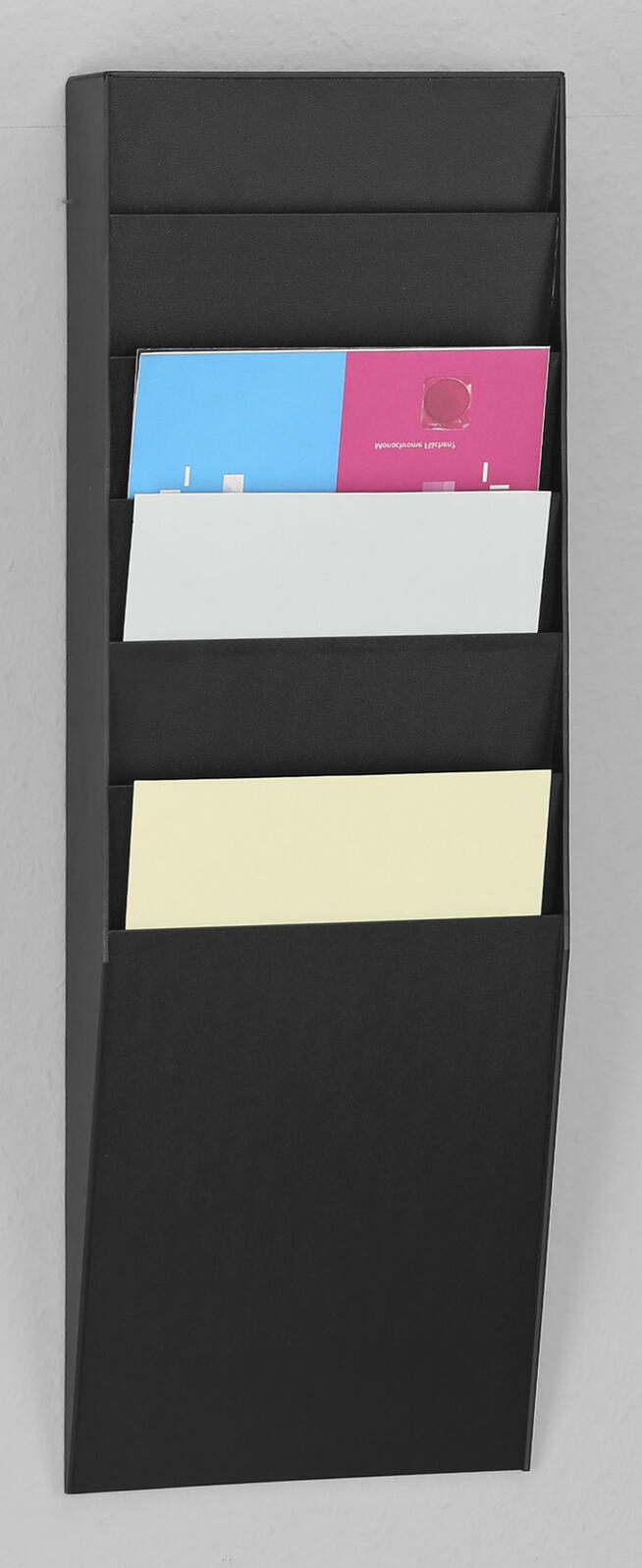 PAPERFLOW Wandprospekthalter DIN A4 6-Fach schwarz