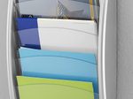 PAPERFLOW Kompakt Wandprospekthalter DIN A4 quer 4-Fach  silber