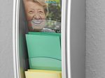 PAPERFLOW Kompakt Wandprospekthalter DIN A4 quer 4-Fach  silber