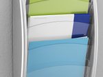 PAPERFLOW Kompakt Wandprospekthalter DIN A4 quer 4-Fach  silber