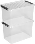 sunware® Aufbewahrungsbox Q-line 72,0 l - 60,0 x 40,0 x 42,0 cm transparent