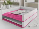 LEITZ Briefablage WOW Duo Colour DIN A4 perlweiß/pink