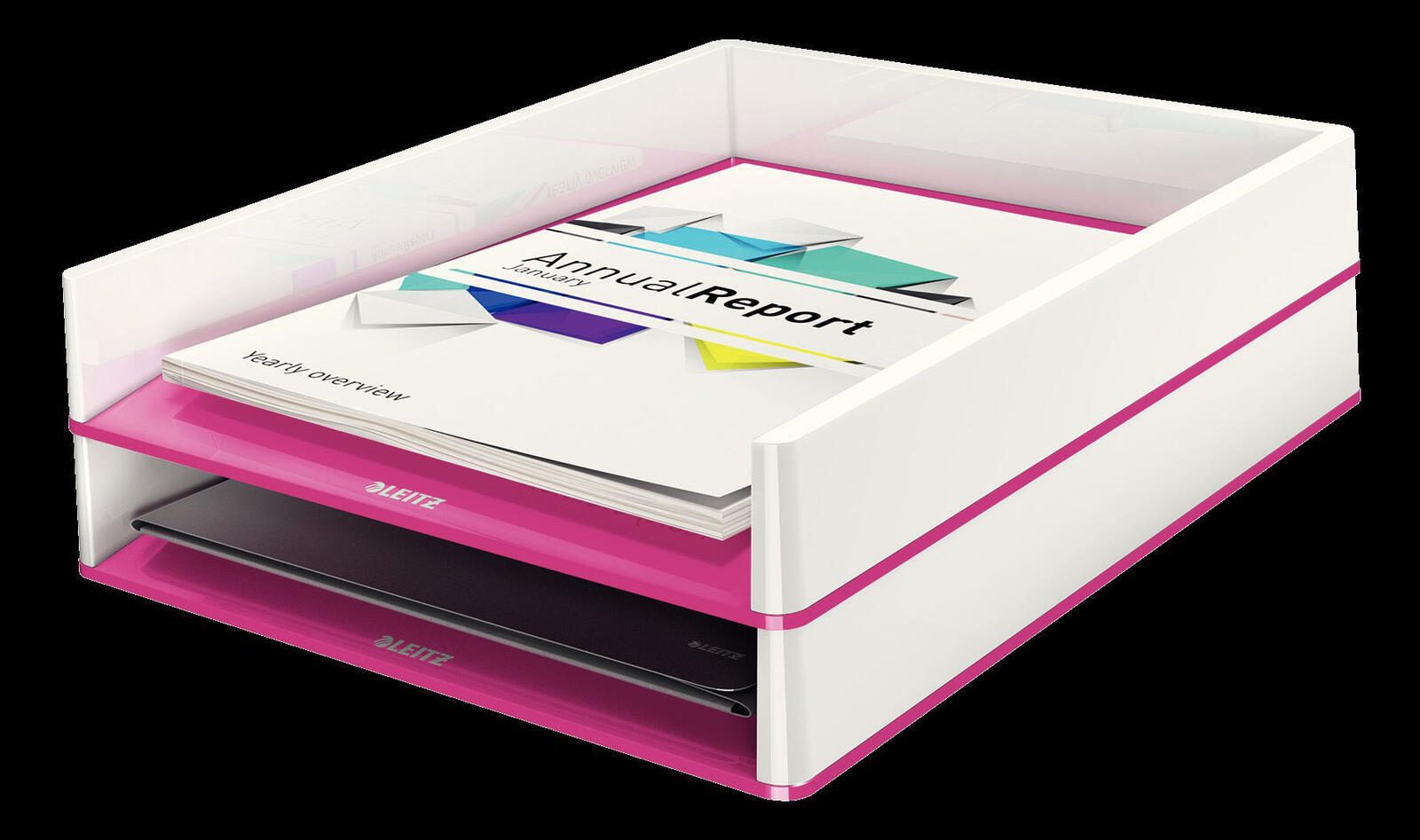 LEITZ Briefablage WOW Duo Colour DIN A4 perlweiß/pink