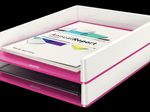LEITZ Briefablage WOW Duo Colour DIN A4 perlweiß/pink