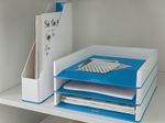 LEITZ Briefablage WOW Duo Colour DIN A4 perlweiß/blau