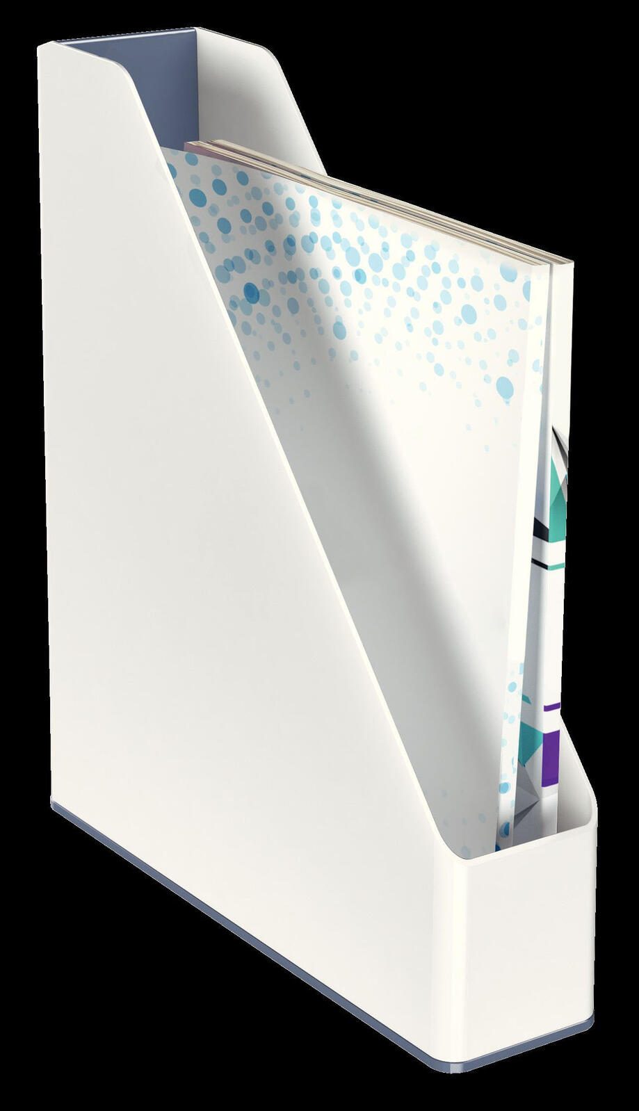 LEITZ Stehsammler WOW Duo Colour Polystyrol perlweiß/grau , DIN A4