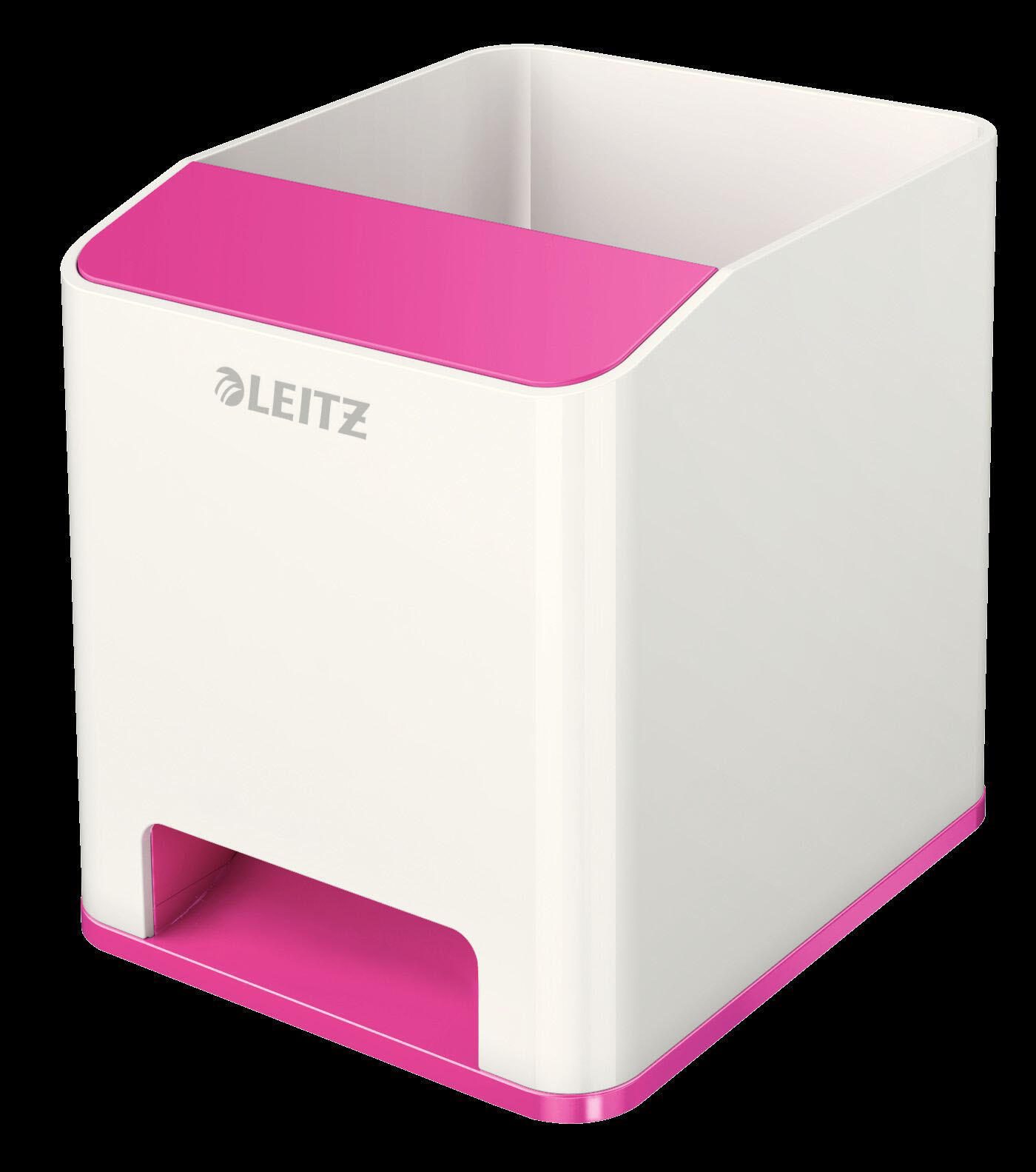 LEITZ WOW Duo Colour Stiftehalter 9,0 x 10,1 x 10,0 cm perlweiß/pink