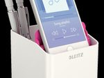 LEITZ WOW Duo Colour Stiftehalter 9,0 x 10,1 x 10,0 cm perlweiß/pink