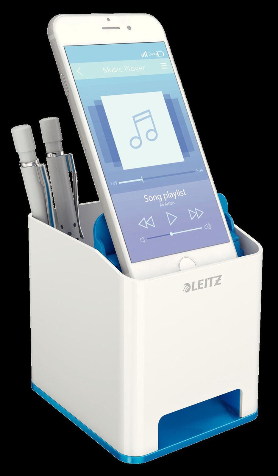 LEITZ WOW Duo Colour Stiftehalter 9,0 x 10,1 x 10,0 cm perlweiß/blau