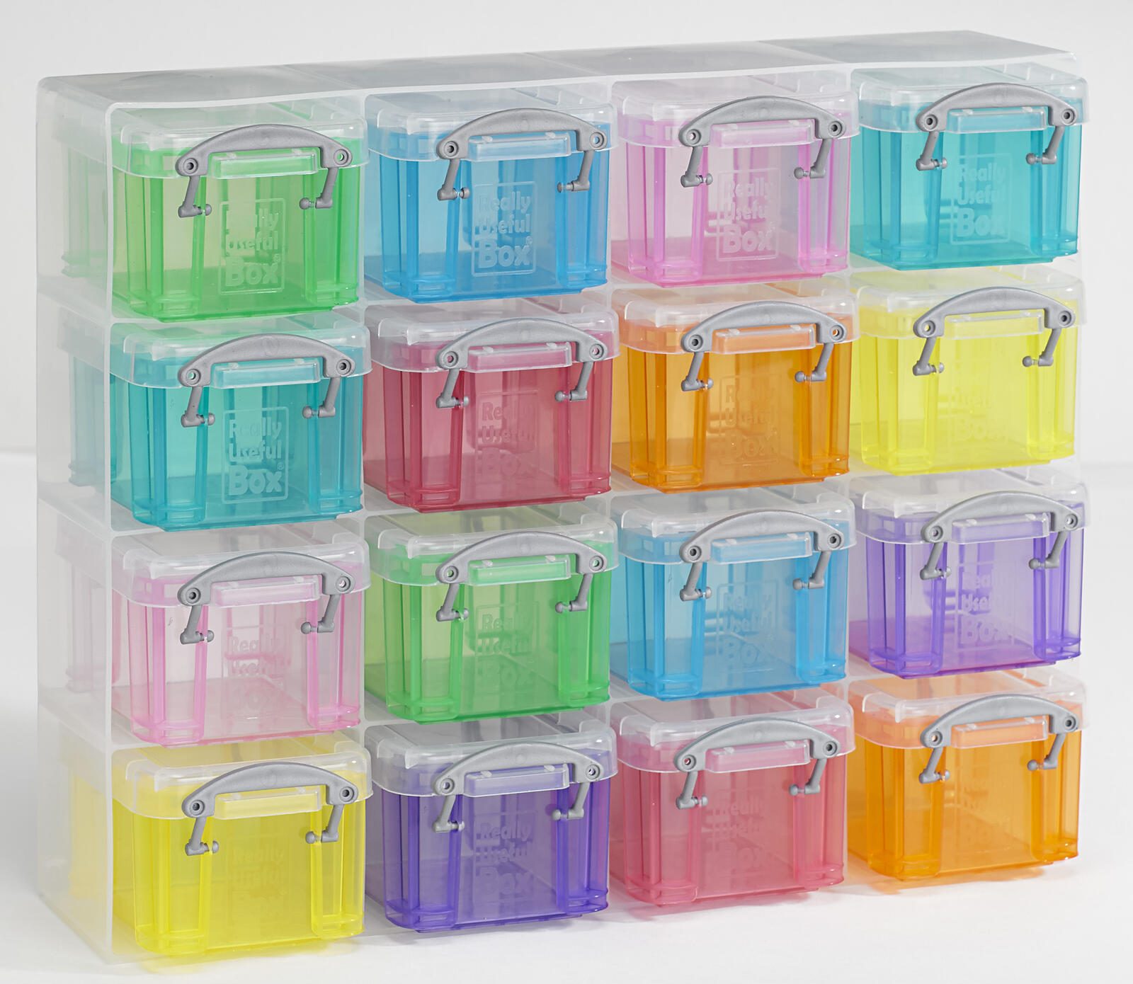 Really Useful Box Aufbewahrungsbox 16x 0,14 l - 28,0 x 8,5 x 22,5 cm transparent, bunt