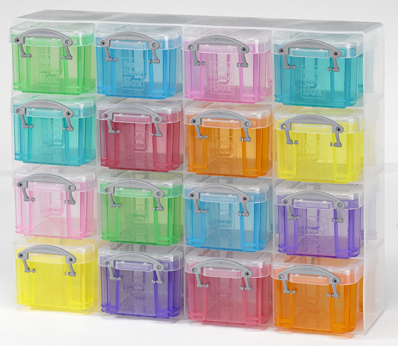 Really Useful Box Aufbewahrungsbox 16x 0,14 l - 28,0 x 8,5 x 22,5 cm transparent, bunt